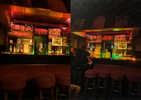 Szene in einer Bar bei Nacht